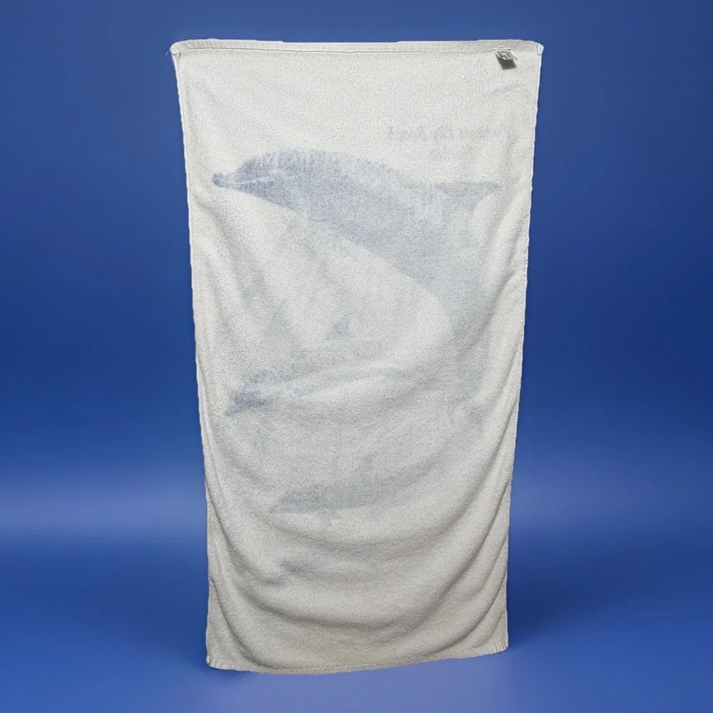 Vintage Panama City Beach Florida Dolphin Beach Towel 28x56 Sherry Cotton